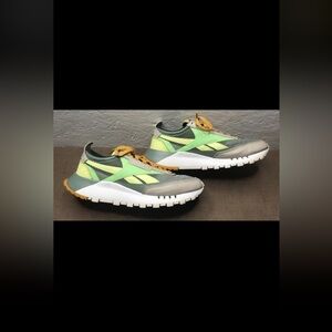 Reebok Classic Legacy Men's Sneakers Gray Green Yellow Athletic Shoes Size 11.5